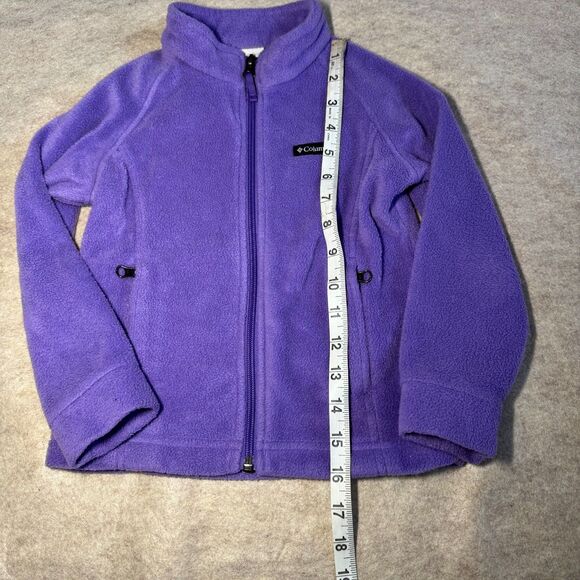Columbia Purple Plush Fleece Zip up Jacket Kids 4T Outdoor Play Warm Cozy Fall - Picture 6 of 7